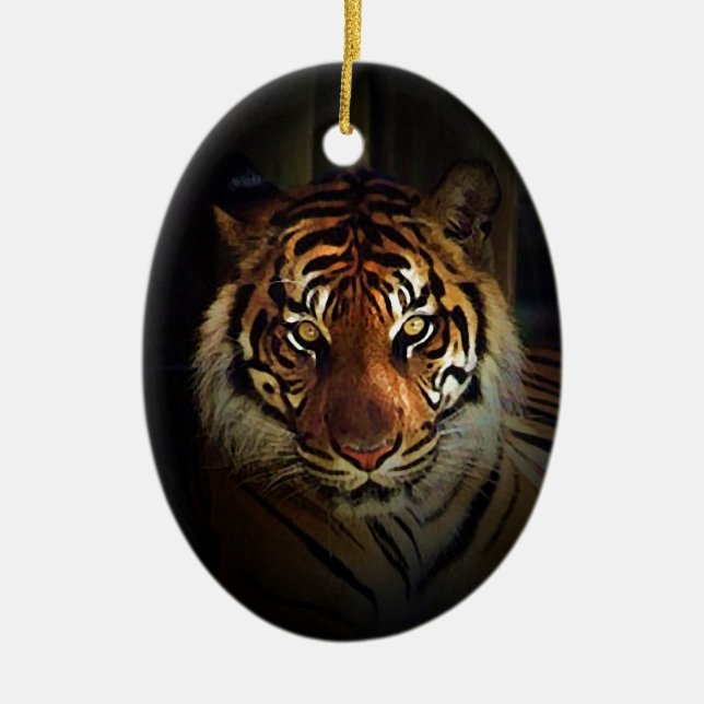 Tiger Ceramic Tree Decoration (Front)