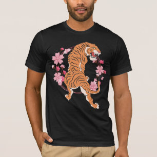 Tiger Cherry Blossom Japanese Sakura Tree T-Shirt