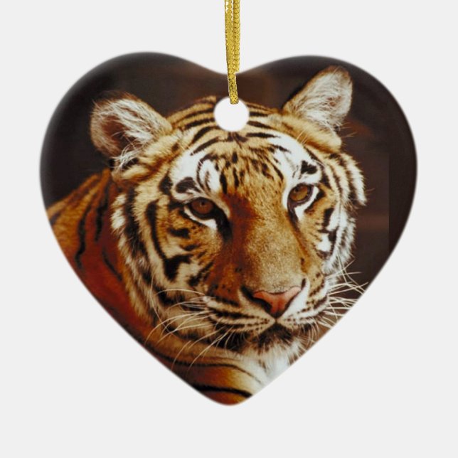 Tiger Christmas Ceramic Tree Decoration (Front)