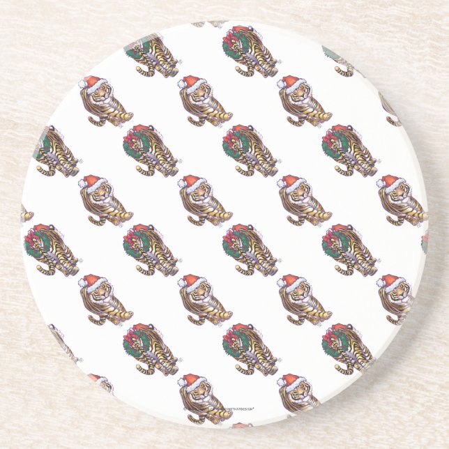 Tiger Christmas Coaster (Front)