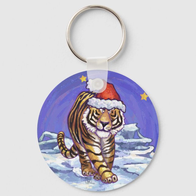 Tiger Christmas Key Ring (Front)