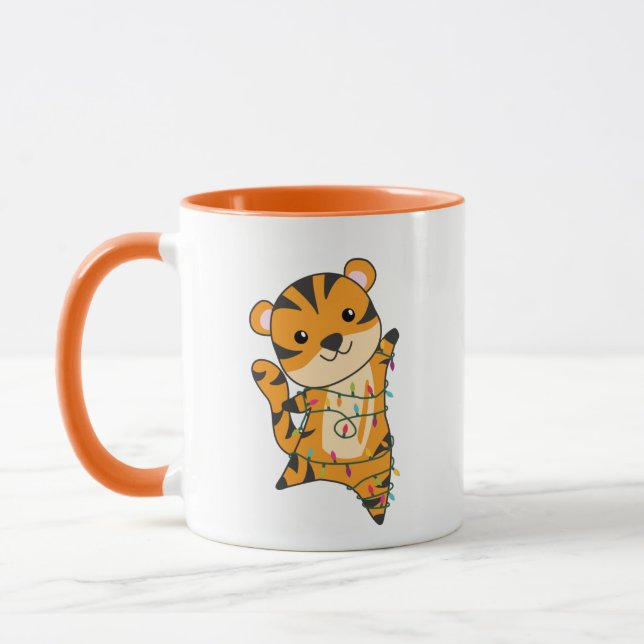 Tiger Christmas Snow Winter Animals Tiger Mug (Left)