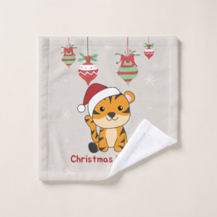 Tiger Christmas Snow Winter Animals Tiger Wash Clo Cloth