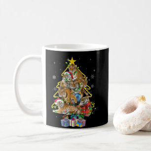 Tiger Christmas Tree Snow Funny Tiger Xmas Gift Coffee Mug