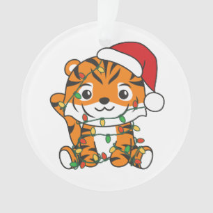 Tiger Christmas Winter Animals Holiday Tigers Ornament