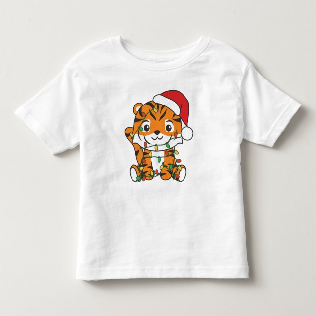 Tiger Christmas Winter Animals Holiday Tigers Toddler T-Shirt (Front)
