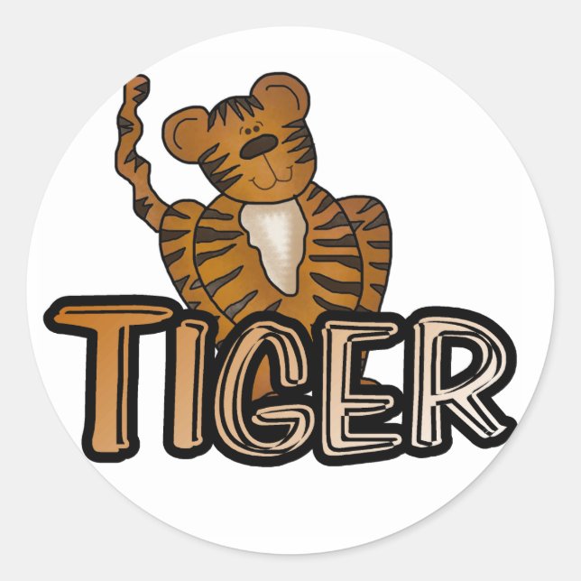 TIGER CLASSIC ROUND STICKER (Front)