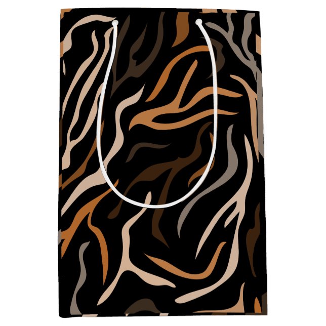  Tiger Colour Pattern Animal      Medium Gift Bag (Front)