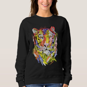 Tiger colourful animal art animal lovers sweatshirt