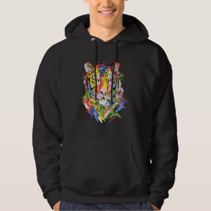Tiger colourful animal art animal lovers tiger_1 hoodie