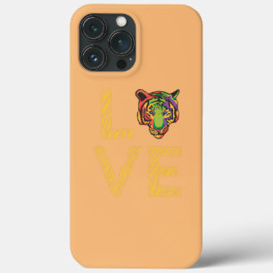 Tiger Colourful Face Design Stripes Love Exotic iPhone 13 Pro Max Case