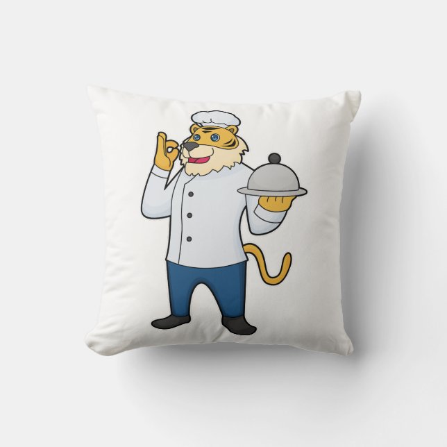 Tiger Cook Chef hat Platter Cushion (Front)
