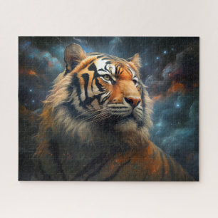 Tiger Cosmic Space Surreal Fantasy Art Jigsaw Puzzle