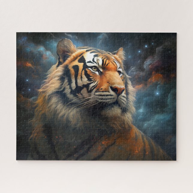Tiger Cosmic Space Surreal Fantasy Art Jigsaw Puzzle (Horizontal)
