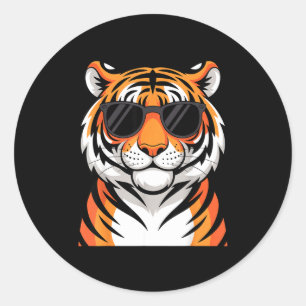 Tiger Costume For Men Women Boys Zoo Tiger Print T Classic Round Sticker