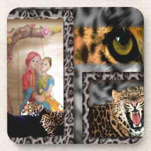 Tiger & Couple Art Print Coaster