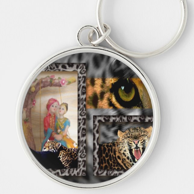 Tiger & Couple Art Print Key Ring (Front)