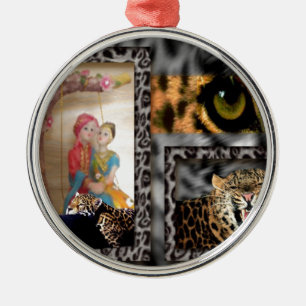 Tiger & Couple Art Print Metal Tree Decoration