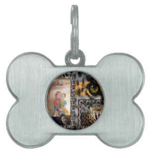Tiger & Couple Art Print Pet Name Tag