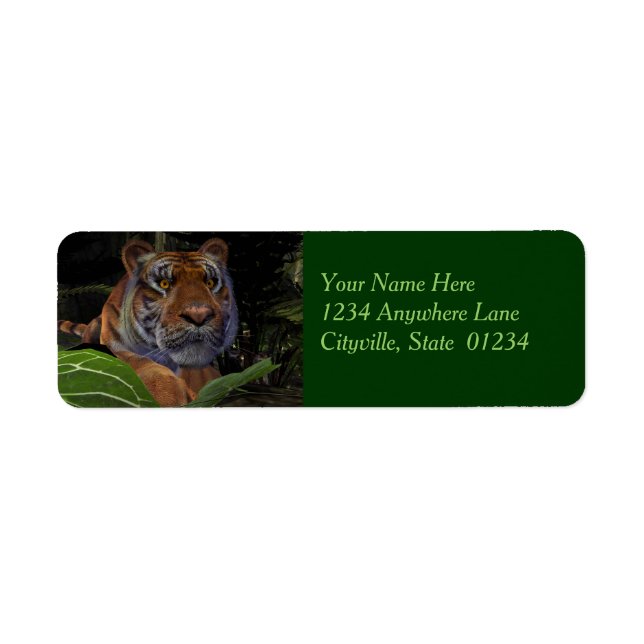 Tiger Crouching in the Jungle Return Address Label (Front)