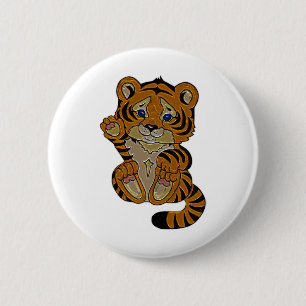 Tiger cub 6 cm round badge