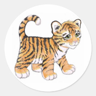 Tiger Cub Classic Round Sticker