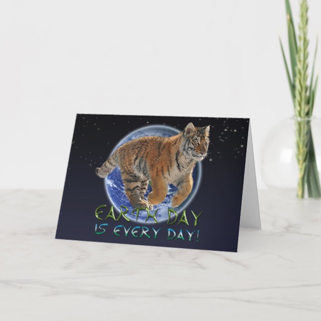 Tiger Cub Earth Day Endangered Species Card (Front)