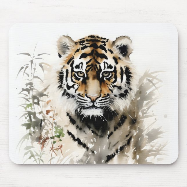 Tiger Cub Ink Painting Mouse Pad (Front)