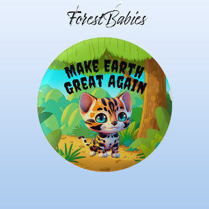 Tiger Cub, Make Earth Great Again, Environmental 3 Cm Round Badge