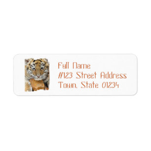 Tiger Cub Return Address Mailing Label Return Address Label