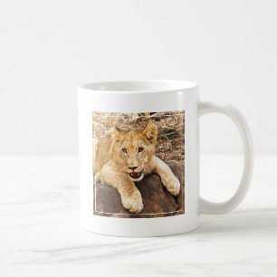 Tiger Cub Takes Breather On A Rock Coffee Mug