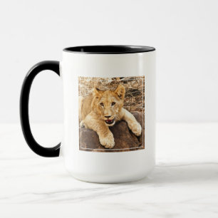 Tiger Cub Takes Breather On A Rock Mug