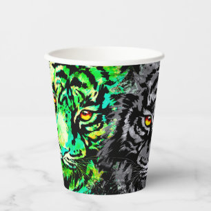 Tiger Cup Colourful Tiger Heads Paper Cup