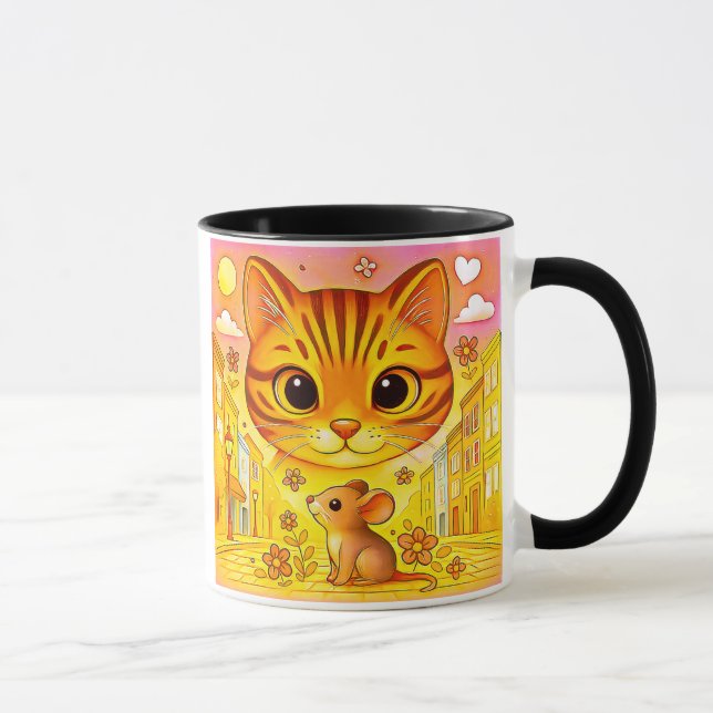Tiger cute mouse cat mug (Right)