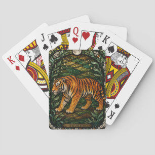 Tiger Dense Jungle Illumina Stained Glass Playing Cards