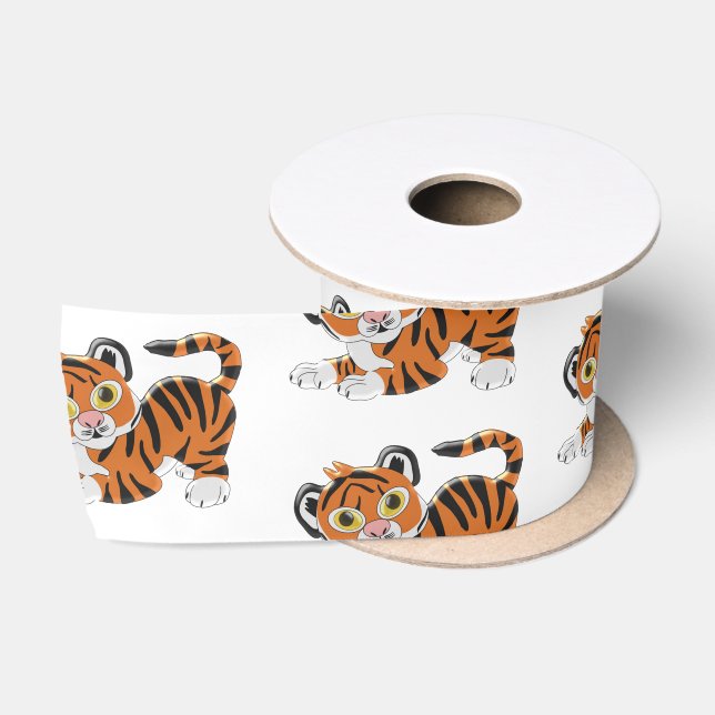 Tiger Design Satin Ribbon (Spool)