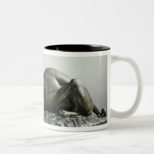 Tiger devouring an alligator, 1832 (bronze) Two-Tone coffee mug