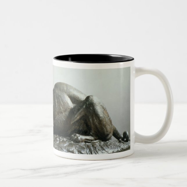 Tiger devouring an alligator, 1832 (bronze) Two-Tone coffee mug (Right)