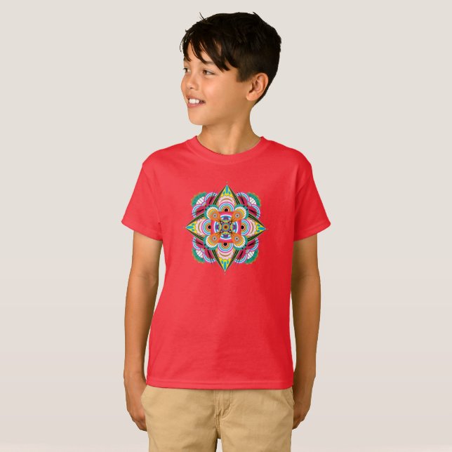 Tiger Dragon Mandala Kids T-Shirt (Front Full)