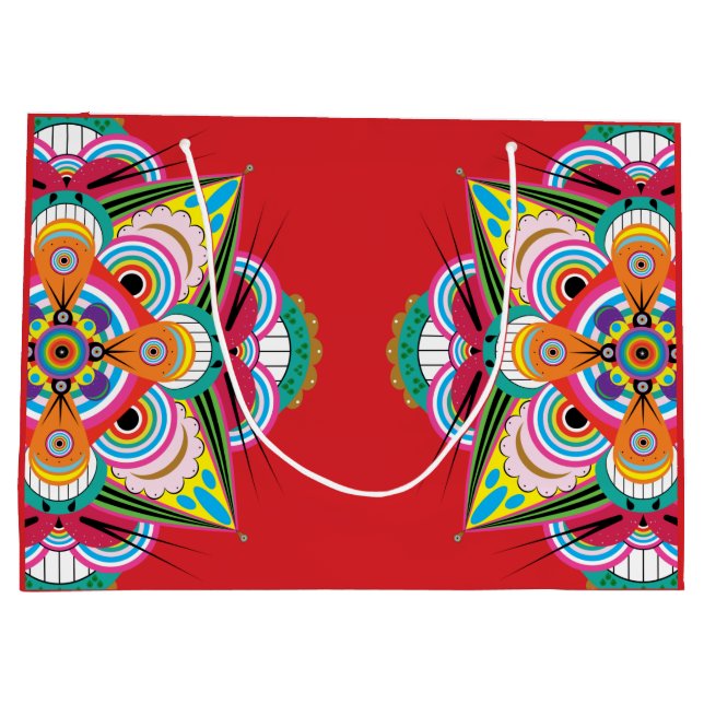 Tiger Dragon Mandala Large Gift Bag (Back)
