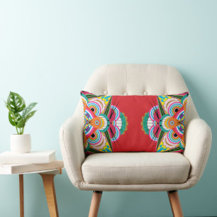 Tiger Dragon Mandala Lumbar Pillow