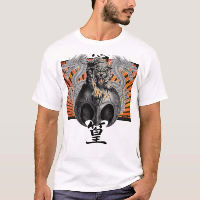 Tiger & Dragons Rising Sun Custom T-shirt (Front)