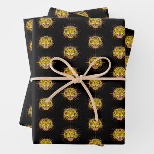 Tiger drawing pattern wrapping paper sheet