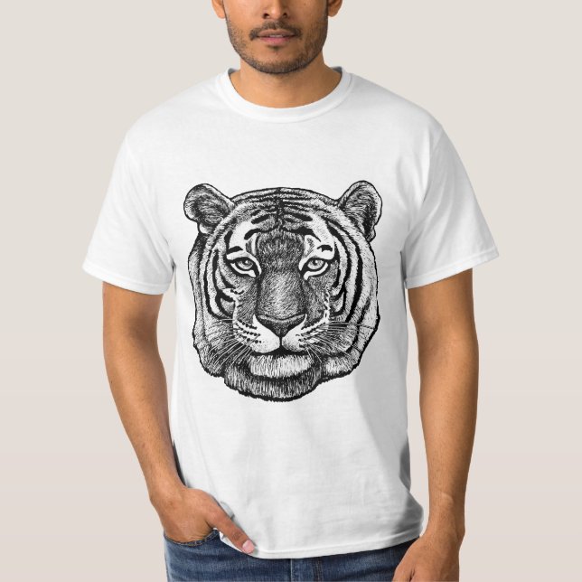Tiger Drawing T-Shirt (Front)