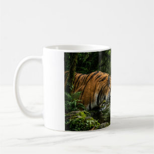 Tiger Drinking from a Jungle Pool Coffee Mug