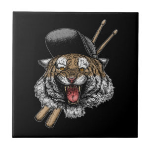 Tiger Drummer Ceramic Tile