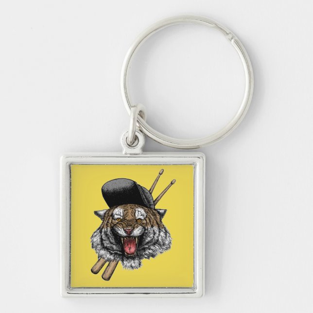Tiger Drummer Key Ring (Front)