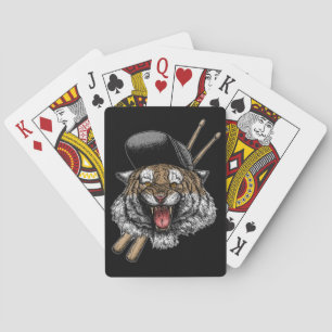 Tiger Drummer Playing Cards