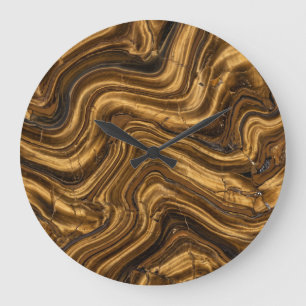 Tiger Eye Gemstone Pattern Large Clock
