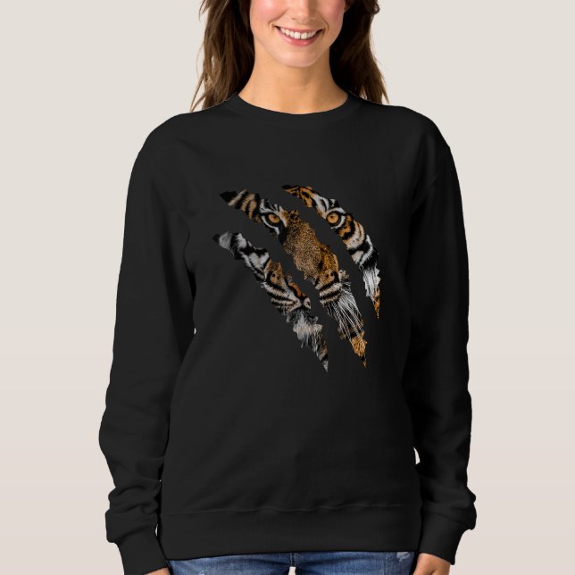 Tiger Eye Safari Zoo Wildlife Animal Zookeeper Big Sweatshirt (Front)